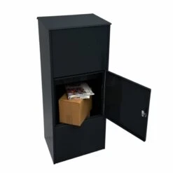 MEFA Paketkasten Oak 481 Tiefschwarz RAL 9005 Großer Renz Paketbriefkasten -Hochwertiger Türklingelladen mefa paketkasten oak 481 tiefschwarz ral 9005 grosser renz paketbriefkasten7