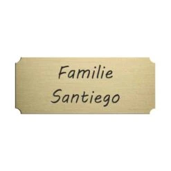 Messingschild Gebürstet 100x40mm Mit Ausgekehlten Ecken