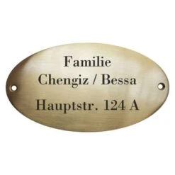 Messingschild Oval 135 X 65 Mm Mit Beschriftung