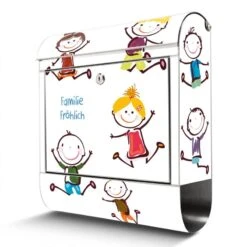 Moderner Edelstahl Briefkasten Mailbox Wandbriefkasten Happy Kids -Hochwertiger Türklingelladen moderner edelstahl briefkasten mailbox wandbriefkasten happy kids2