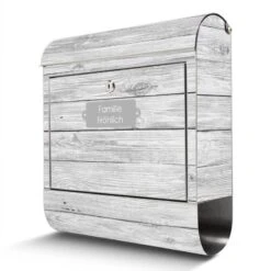 Moderner Edelstahl Briefkasten Mailbox Wandbriefkasten Weiß Gebeizt -Hochwertiger Türklingelladen moderner edelstahl briefkasten mailbox wandbriefkasten weiss gebeizt2