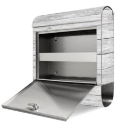 Moderner Edelstahl Briefkasten Mailbox Wandbriefkasten Weiß Gebeizt -Hochwertiger Türklingelladen moderner edelstahl briefkasten mailbox wandbriefkasten weiss gebeizt4