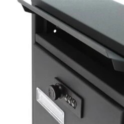 Moderner Wandbriefkasten Anthrazit Grau Mit Zahlenschloss Pulverbeschichtet -Hochwertiger Türklingelladen moderner wandbriefkasten anthrazit grau mit zahlenschloss pulverbeschichtet5