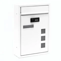 Moderner Wandbriefkasten Weiss Mit Zahlenschloss Pulverbeschichtet