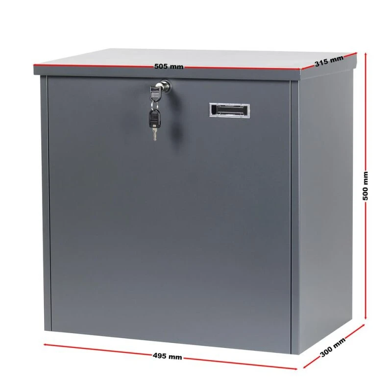 Paketbox Anthrazit Grau RAL 7016 Wandbriefkasten Paketannahme Paketkasten 6 Paketbox Anthrazit Grau RAL 7016 Wandbriefkasten Paketannahme Paketkasten – Bild 4