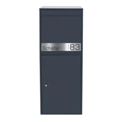 Paketbox Grau Standbriefkasten Paketannahme Zuhause Mit Beschriftung