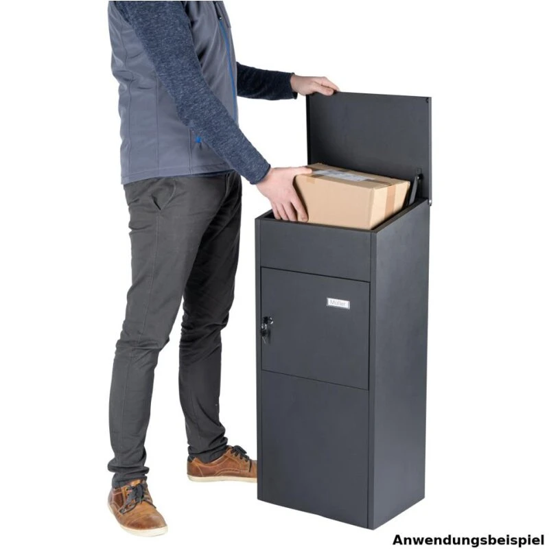 Paketbriefkasten Aus Verzinktem Stahlblech In Schwarz 6 Paketbriefkasten Aus Verzinktem Stahlblech In Schwarz – Bild 4