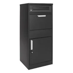 Paketbriefkasten Box Schwarz 50x37x115cm Freistehend Abschließbar