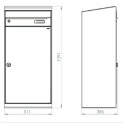 Paketbriefkasten MEFA CEDAR 881 Weißaluminium RAL 9006 7 Paketbriefkasten MEFA CEDAR 881 Weißaluminium RAL 9006 -Hochwertiger Türklingelladen paketbriefkasten mefa cedar 881 weissaluminium ral 90063