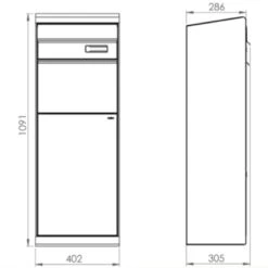 Paketbriefkasten MEFA MAPLE 661 Basaltgrau Semi-Matt RAL 7012 -Hochwertiger Türklingelladen paketbriefkasten mefa maple 661 basaltgrau semi matt ral 70124