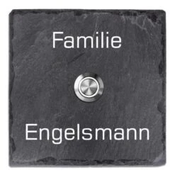 Schiefer Türklingel Klingelschild 130x130mm Albano