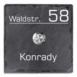 Schiefer Türklingel Klingelschild 130x130mm Albi