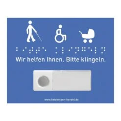Service Schild Für Funkgongs HX Blindenschrift Aus Hartschaum