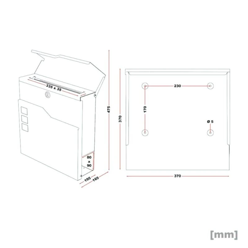 Standbriefkasten ANTHRAZIT Mit Beschriftung Briefkasten Postkasten Celia 6 Standbriefkasten ANTHRAZIT Mit Beschriftung Briefkasten Postkasten Celia – Bild 4