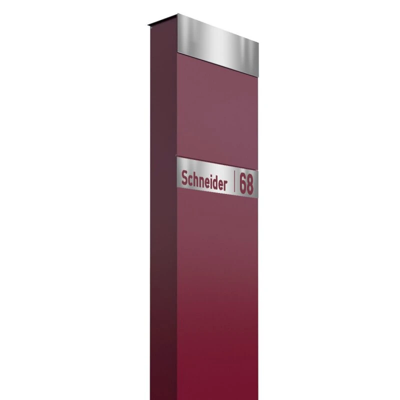 Standbriefkasten Briefkasten Rot RAL 3004 Inkl. Edelstahl Lasercut Namensblende 3 Standbriefkasten Briefkasten Rot RAL 3004 Inkl. Edelstahl Lasercut Namensblende