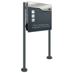 Standbriefkasten Mit FUNKKLINGEL ANTHRAZIT Boris