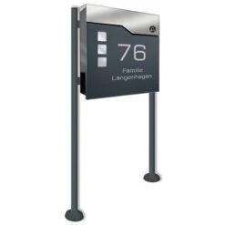 Standbriefkasten Mit FUNKKLINGEL ANTHRAZIT Bruno