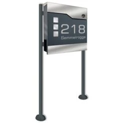 Standbriefkasten Mit FUNKKLINGEL ANTHRAZIT Clemens