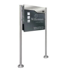 Standbriefkasten Mit FUNKKLINGEL ANTHRAZIT Postkasten Briefkasten Willfried