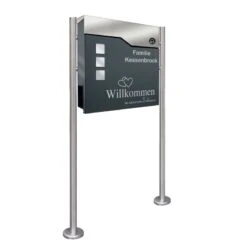 Standbriefkasten Mit FUNKKLINGEL ANTHRAZIT Postkasten Briefkasten William