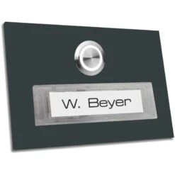 Türklingel 100x70mm Anthrazit Pulverbeschichtet RAL 7016 Mit Namensschild