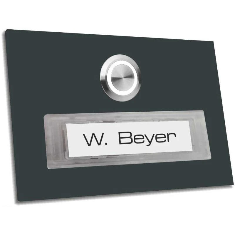 Türklingel 100x70mm Anthrazit Pulverbeschichtet RAL 7016 Mit Namensschild 3 Türklingel 100x70mm Anthrazit Pulverbeschichtet RAL 7016 Mit Namensschild