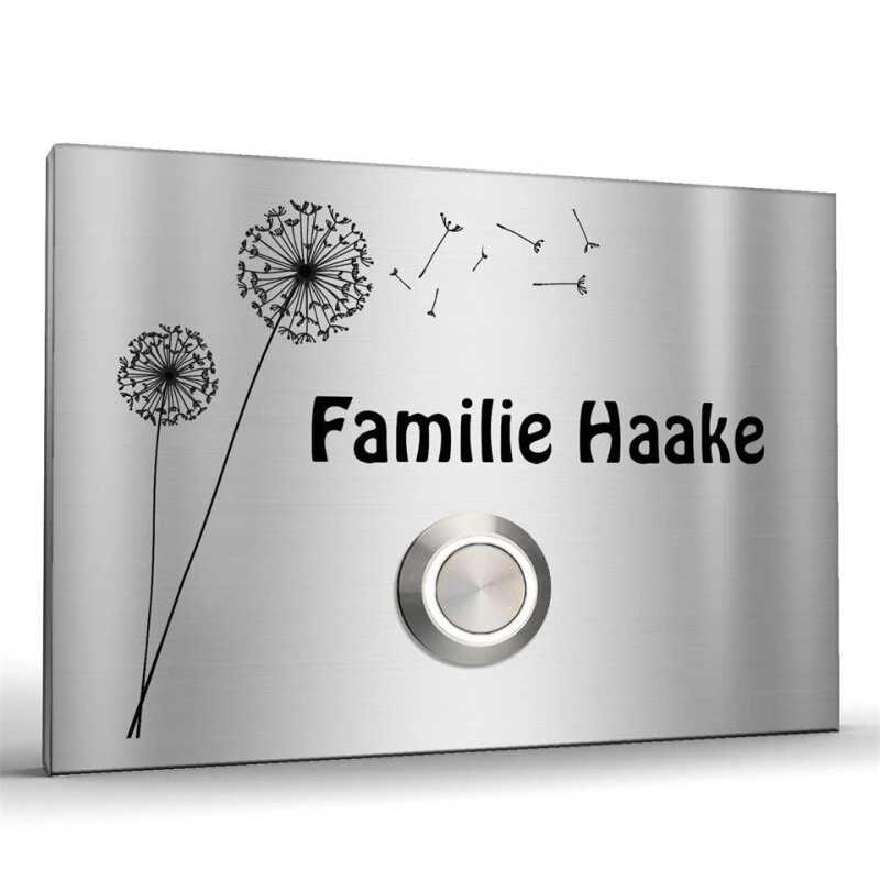 Türklingel Edelstahl 100x70mm Mit Pusteblume 3 Türklingel Edelstahl 100x70mm Mit Pusteblume