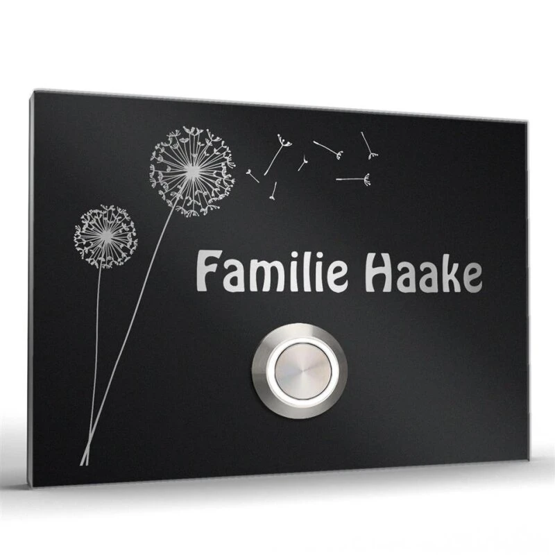 Türklingel Edelstahl 100x70mm Mit Pusteblume 5 Türklingel Edelstahl 100x70mm Mit Pusteblume – Bild 3