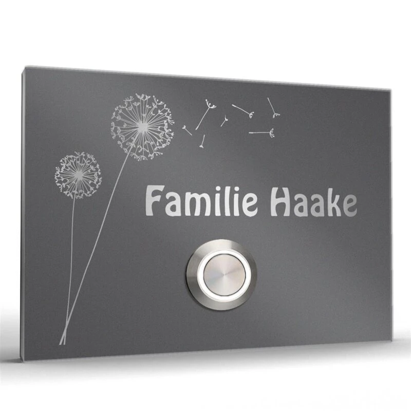 Türklingel Edelstahl 100x70mm Mit Pusteblume 6 Türklingel Edelstahl 100x70mm Mit Pusteblume – Bild 4