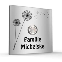 Türklingel Edelstahl 120x120mm Design Klingelplatte Klingelschild