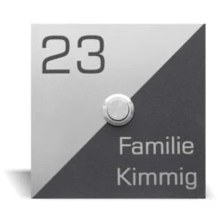 Türklingel Edelstahl 120x120mm Pulverbeschichtet