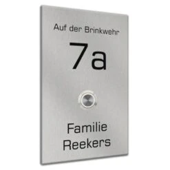 Türklingel Edelstahl 135x220mm Klingelplatte Türschild