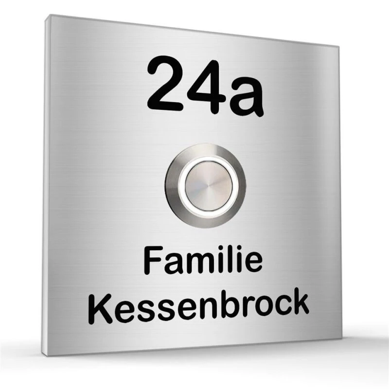 Türklingel Edelstahl 70x70mm Klingelplatte Klingelschild 3 Türklingel Edelstahl 70x70mm Klingelplatte Klingelschild
