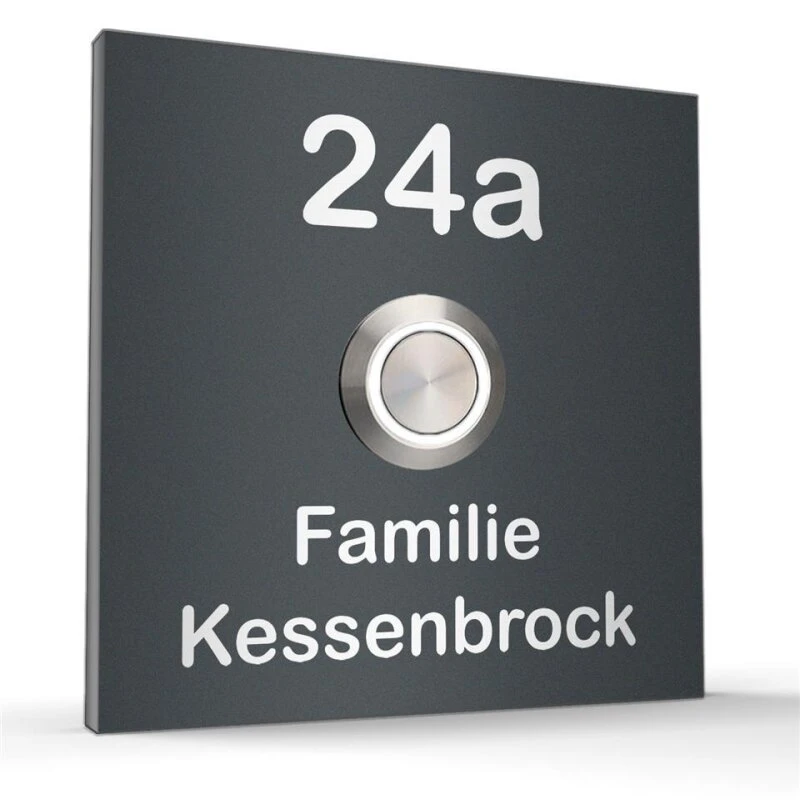 Türklingel Edelstahl 70x70mm Klingelplatte Klingelschild 4 Türklingel Edelstahl 70x70mm Klingelplatte Klingelschild – Bild 2