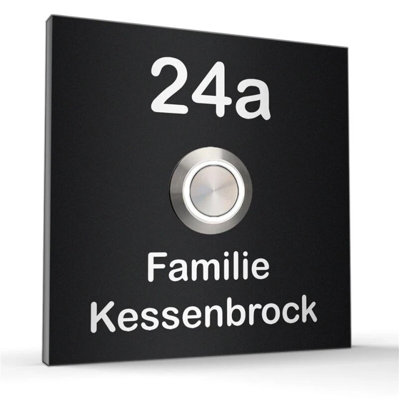 Türklingel Edelstahl 70x70mm Klingelplatte Klingelschild 5 Türklingel Edelstahl 70x70mm Klingelplatte Klingelschild – Bild 3