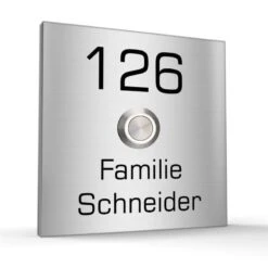 Türklingel Edelstahl 90x90mm Klingelplatte Klingelbrett