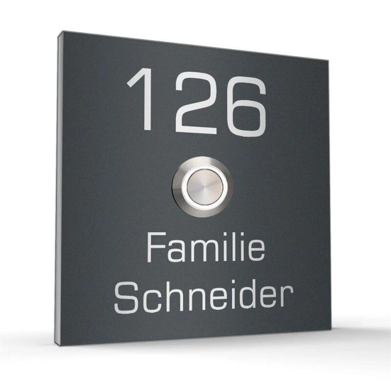 Türklingel Edelstahl 90x90mm Klingelplatte Klingelbrett 4 Türklingel Edelstahl 90x90mm Klingelplatte Klingelbrett – Bild 2