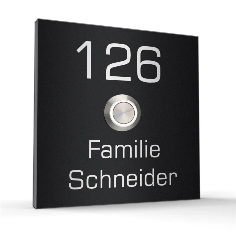 Türklingel Edelstahl 90x90mm Klingelplatte Klingelbrett 5 Türklingel Edelstahl 90x90mm Klingelplatte Klingelbrett – Bild 3