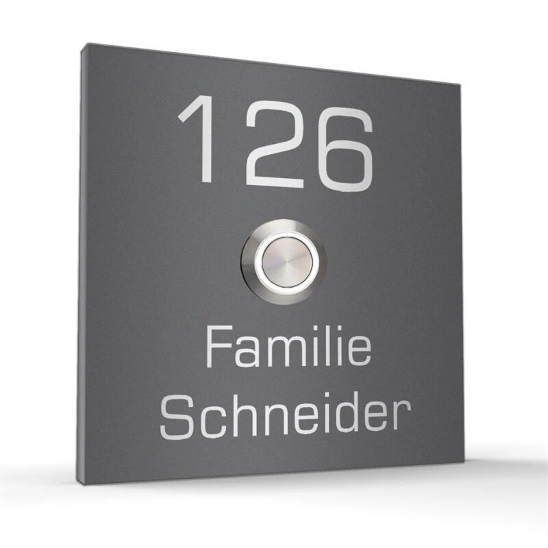 Türklingel Edelstahl 90x90mm Klingelplatte Klingelbrett 6 Türklingel Edelstahl 90x90mm Klingelplatte Klingelbrett – Bild 4