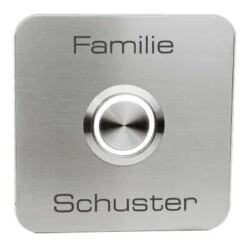 Türklingel Edelstahl 90x90mm Mit 35mm LED Taster