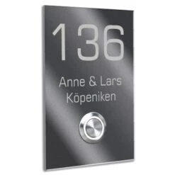 Türklingel Edelstahl Mit 35mm LED Taster 110x160 Mm