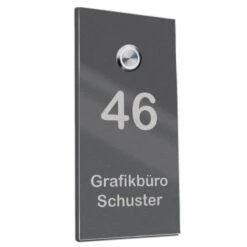 Türklingel Edelstahl Mit 35mm LED Taster 135x280 Mm