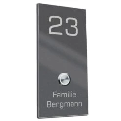 Türklingel Edelstahl Mit 35mm LED Taster 135x280mm