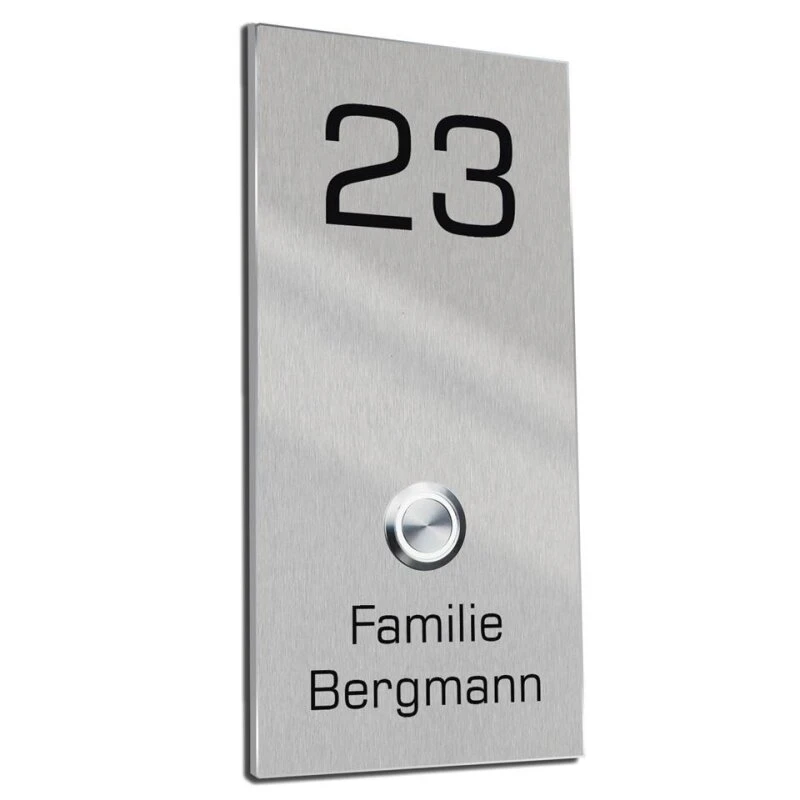 Türklingel Edelstahl Mit 35mm LED Taster 135x280mm 4 Türklingel Edelstahl Mit 35mm LED Taster 135x280mm – Bild 2