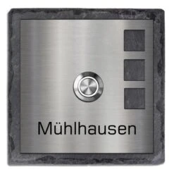 Türklingel Schiefer 100x100mm 3 Quadrate