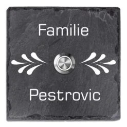 Türklingel Schiefer 100x100mm Ornamente