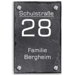 Türschild Aus Natur Schiefer 200x300 Mm Inkl. Beschriftung Street
