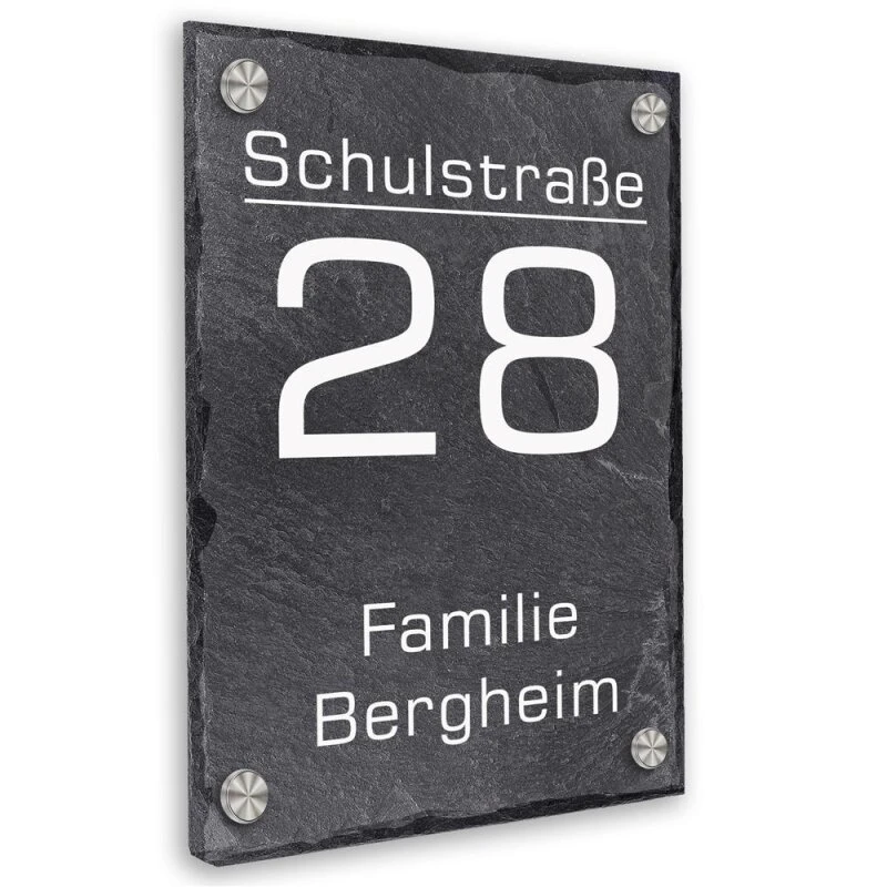 Türschild Aus Natur Schiefer 200x300 Mm Inkl. Beschriftung Street 4 Türschild Aus Natur Schiefer 200x300 Mm Inkl. Beschriftung Street – Bild 2
