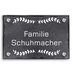 Türschild Aus Natur Schiefer 300x200 Mm Inkl. Beschriftung Flower
