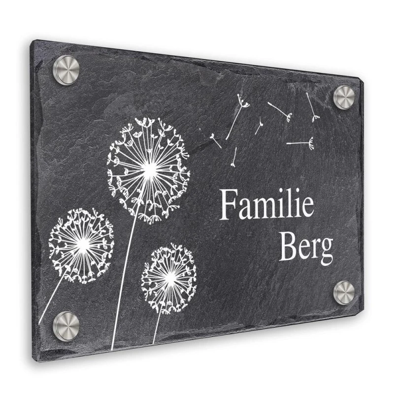 Türschild Aus Natur Schiefer 300x200 Mm Inkl. Beschriftung Flowerino 4 Türschild Aus Natur Schiefer 300x200 Mm Inkl. Beschriftung Flowerino – Bild 2